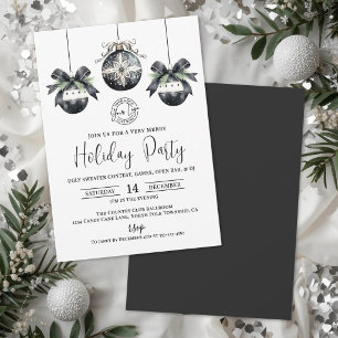 Invitación Fiesta de vacaciones de negocios elegante en blanc