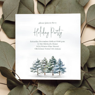 Invitación Fiesta de vacaciones de pájaros de invierno de col