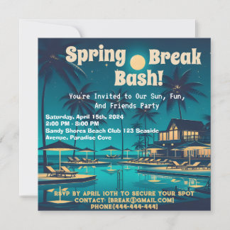 Invitación Fiesta de vacaciones de primavera
