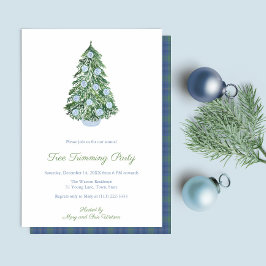 Invitación Fiesta de vacaciones de recorte de árbol de jengib