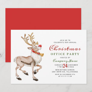 Invitación Fiesta de vacaciones de renos para Navidades de ac
