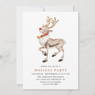 Invitación Fiesta de vacaciones de renos Personalizados de Na