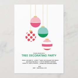 Invitación Fiesta de vacaciones decorativa de árbol de adormi