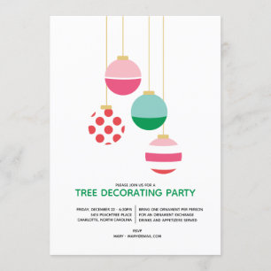 Invitación Fiesta de vacaciones decorativa de árbol de adormi