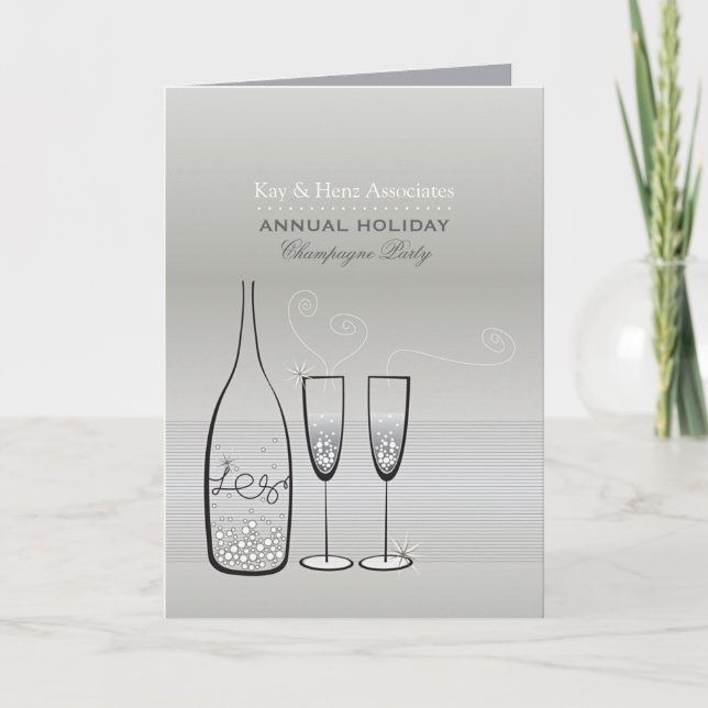 Invitación Fiesta de vacaciones elegante de Año Nuevo de Cham (Anverso)