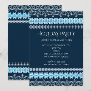 Invitación Fiesta de vacaciones elegante de encaje de inviern