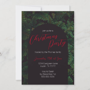 Invitación Fiesta de vacaciones Evergreen Elegant Navidades