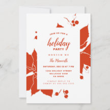 Fiesta de vacaciones gráficas rojas de Poinsettia