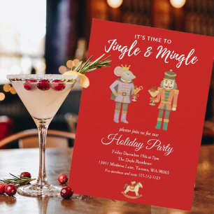 Invitación Fiesta de vacaciones Jingle and Mingle Cascanueces