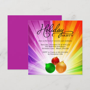 Invitación Fiesta de vacaciones/Navidades de Ornamentos de Ár
