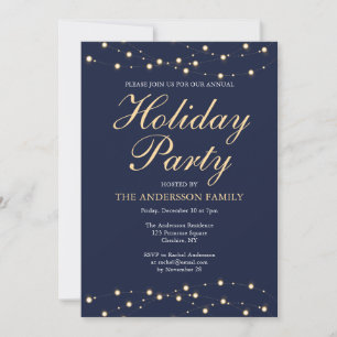 Invitación Fiesta de vacaciones navidades Elegantes cadenas d