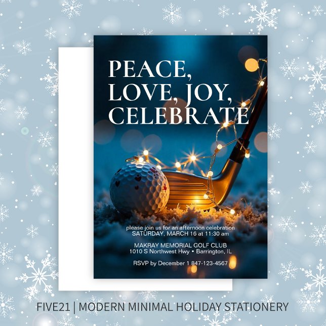 Invitación Fiesta de vacaciones para Navidades de golf noctur (Subido por el creador)