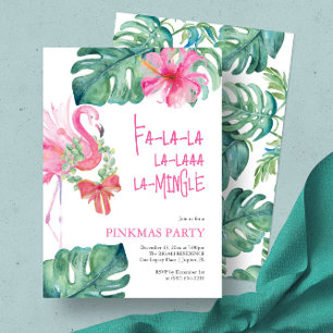 Invitación Fiesta de vacaciones tropicales acuarela Flamingo