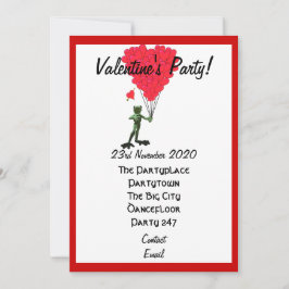 Invitación Fiesta de valentinas de rana divertida