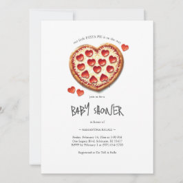Invitación Fiesta de Valentines Baby Shower Pizza