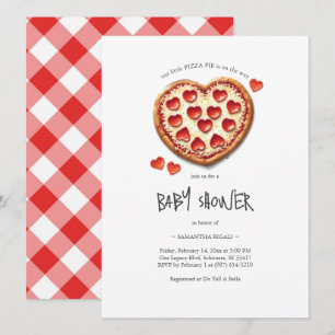 Invitación Fiesta de Valentines Baby Shower Pizza
