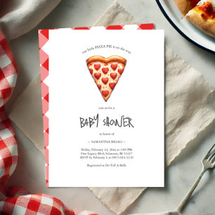 Invitación Fiesta de Valentines Baby Shower Pizza