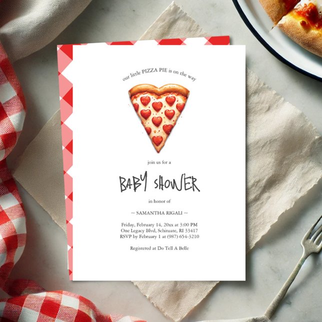 Invitación Fiesta de Valentines Baby Shower Pizza (Subido por el creador)