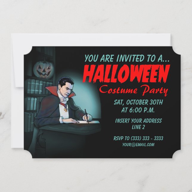 Invitación Fiesta de Vampiro Halloween (Anverso)