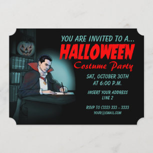 Invitación Fiesta de Vampiro Halloween