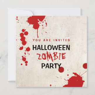 Invitación Fiesta de Vampiros con manchas de sangre en Zombie