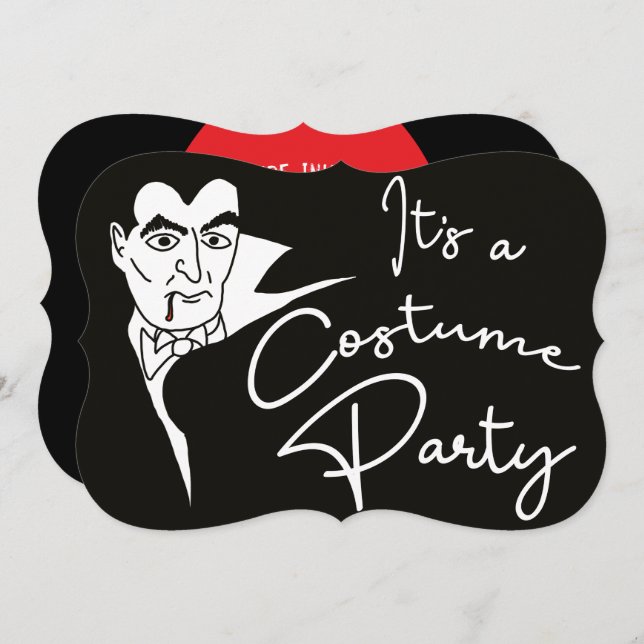 Invitación Fiesta de vampiros de disfraces de Halloween (Anverso / Reverso)