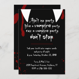 Invitación Fiesta de vampiros no paren Halloween