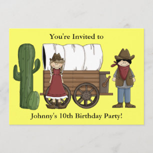 Invitación Fiesta de vaqueros o niñas - Niños occidentales