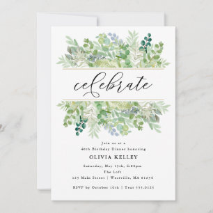 Invitación Fiesta de Vegetación y Follaje en Acuarela