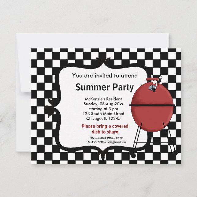 Invitación Fiesta de verano (Anverso)