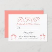 Fiesta de verano Boda RSVP Rosado Flamingos
