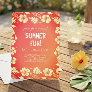 Invitación Fiesta de Verano Buenas Vibraciones y Sol
