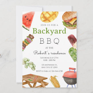 Invitación Fiesta de Verano con Parrillada en el Patio Traser