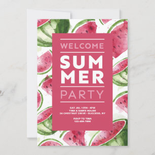 Invitación Fiesta de verano de bienvenida a la sandía