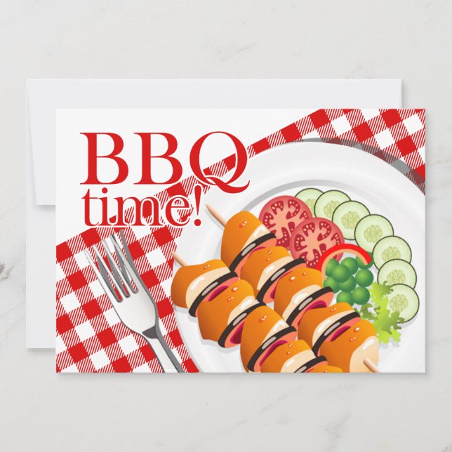 Invitación Fiesta de verano de cocina de patio trasero BBQ (Anverso)