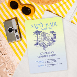 Invitación Fiesta de verano de Cowgirl de sirvienta azul cost