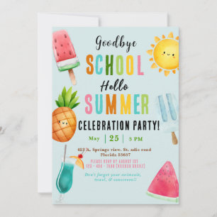 Invitación Fiesta de verano de fin de año escolar