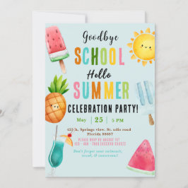 Invitación Fiesta de verano de fin de año escolar