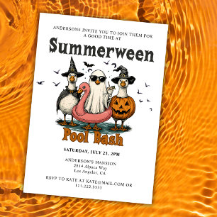Invitación Fiesta de verano de Halloween en la piscina Summer