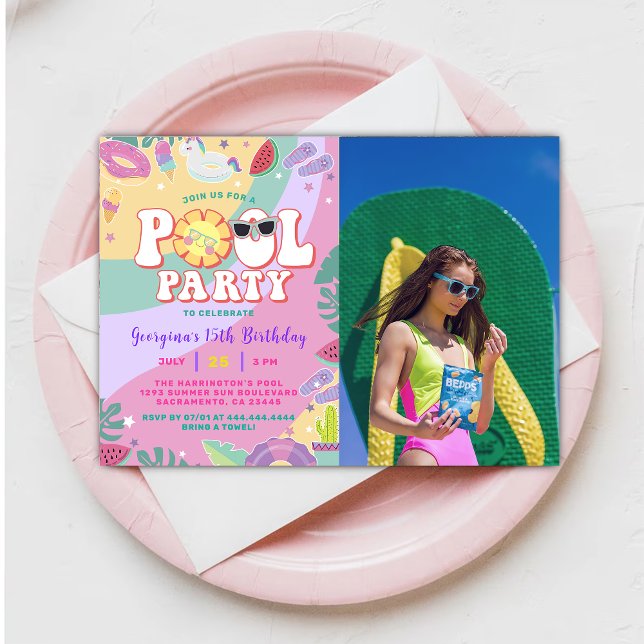 Invitación Fiesta de verano de la diversión de cumpleaños de  (Subido por el creador)