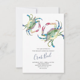 Invitación Fiesta de verano de la familia de los cangrejos pe