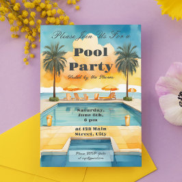 Invitación Fiesta de verano de la piscina acuática