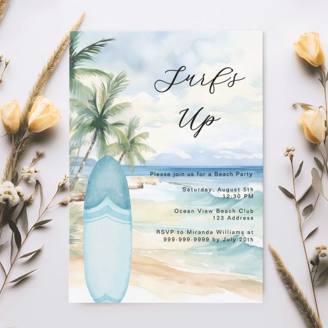 Invitación Fiesta de verano de la playa de surf con tablas de (Subido por el creador)