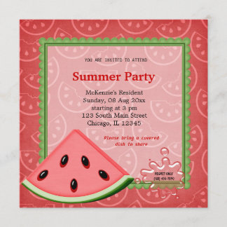 Invitación Fiesta de verano de la sandía