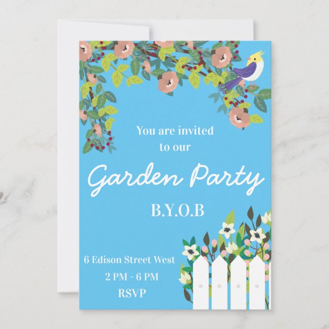 Invitación Fiesta de verano de Secret Garden (Anverso)