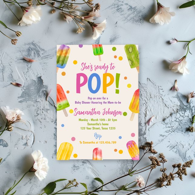 Invitación fiesta de verano de shower de bebé Popsicle (Subido por el creador)