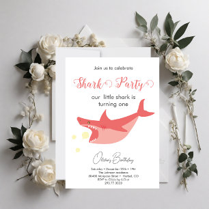 Invitación Fiesta de verano de tiburón Baby Bash Birthday Par