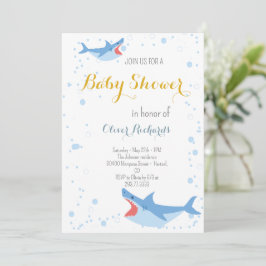 Invitación Fiesta de verano de tiburón splash splash niños Ba