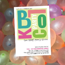 Invitación Fiesta de Verano en el Barrio con Tipografía Retro