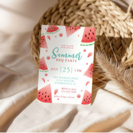 Invitación Fiesta de Verano en el Jardín con Sandía y Barbaco